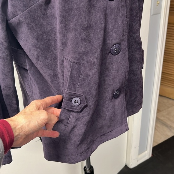 Dress barn brand purple long sleeve shirt jacket with pockets - Picture 2 of 7